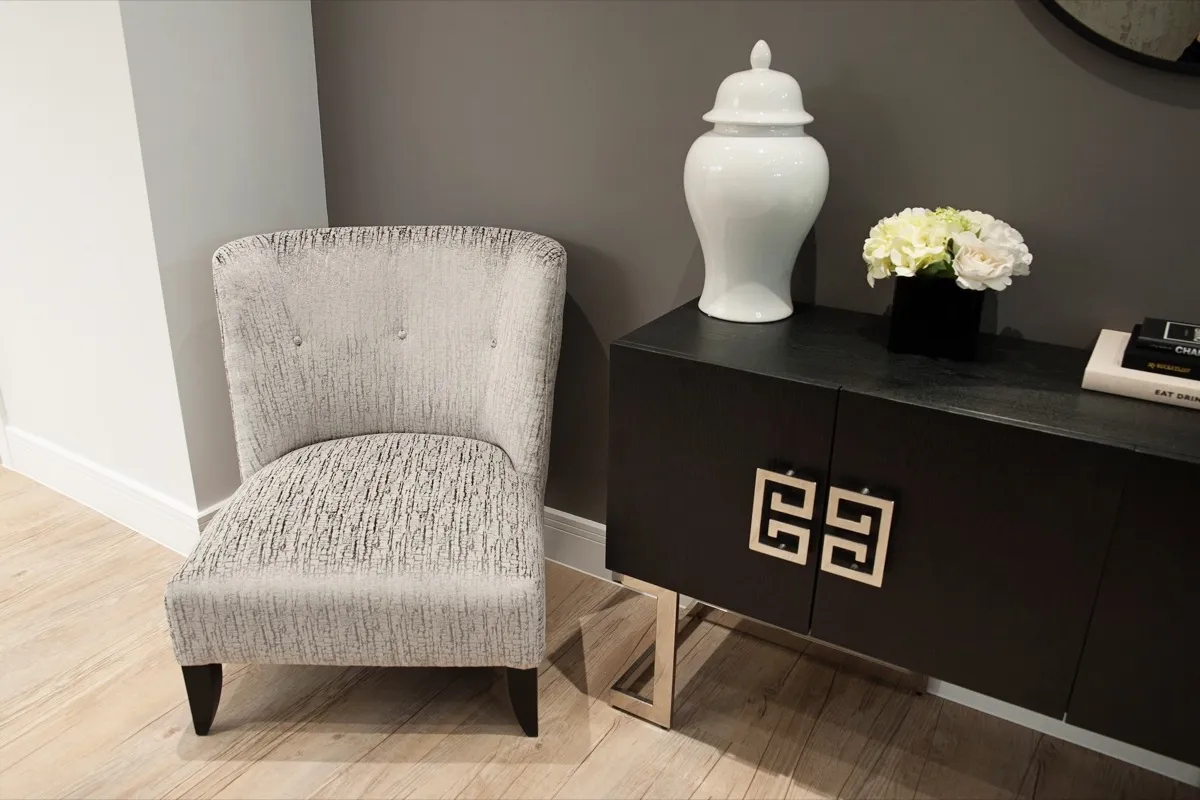 Armchair in hallway setting