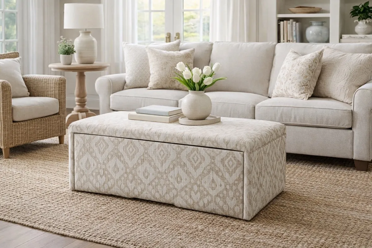 Hatfield storage stool with lift-up top